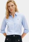 Tommy Hilfiger Womens Striped Regular Poplin Shirt, Blue