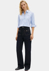 Tommy Hilfiger Womens Striped Regular Poplin Shirt, Blue