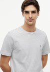 Tommy Hilfiger Flag Embroidery Stripe T-Shirt, Ecru & Navy