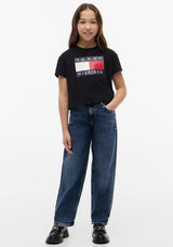 Tommy Hilfiger Girl Barrel Fit Denim Jean, Blue