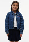 Tommy Hilfiger Girl Bubble Hem Denim Jacket, Blue