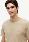 Tommy Hilfiger Crew Neck Embroidered Flag T-Shirt, Beige