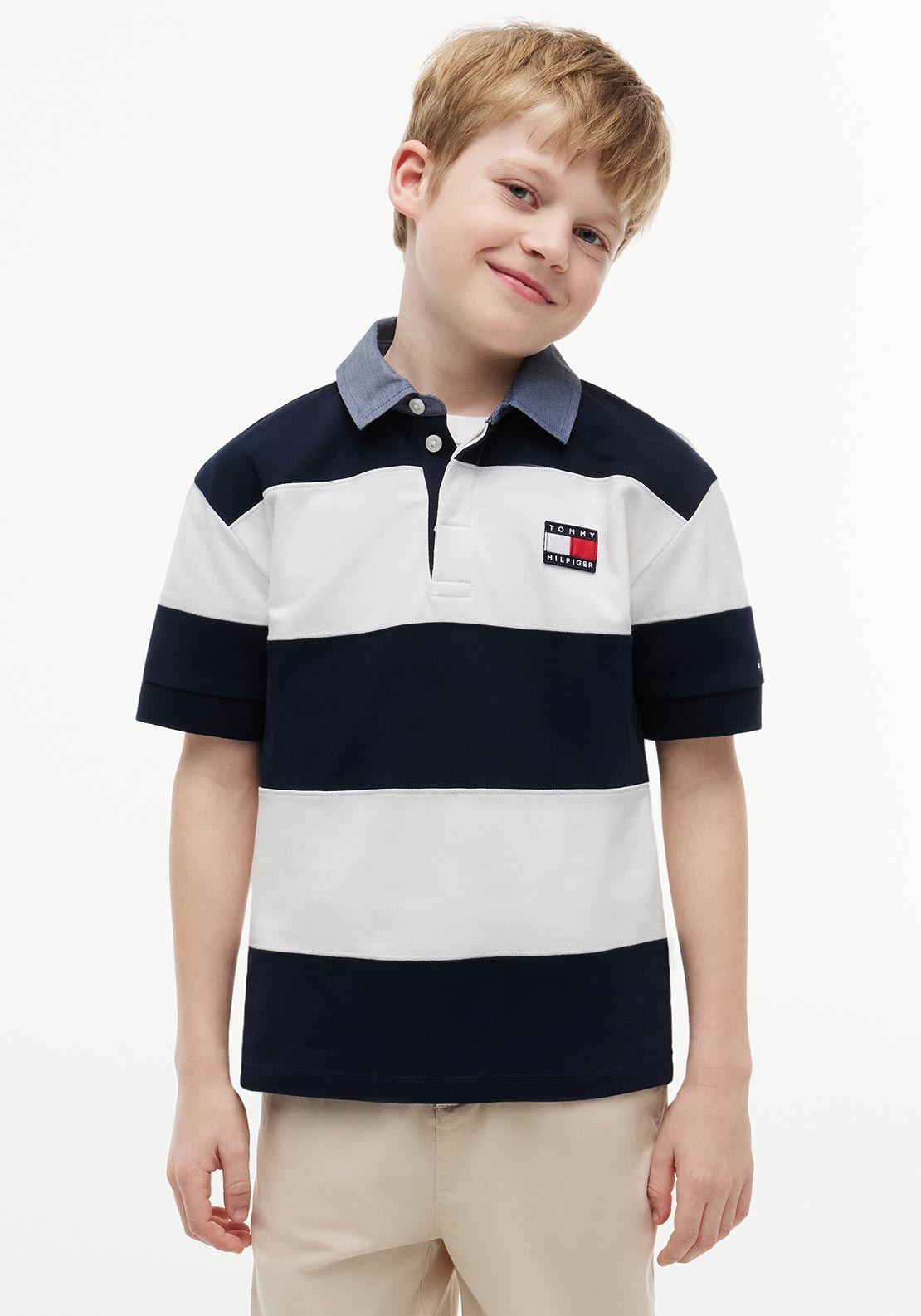 Tommy Hilfiger Boy Short Sleeve Polo, Navy