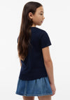 Tommy Hilfiger Girl Rope Short Sleeve Tee, Navy