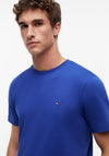 Tommy Hilfiger Crew Neck Embroidered Flag T-Shirt, Pigment Blue