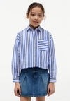 Tommy Hilfiger Girl Stripe Long Sleeve Shirt, Blue