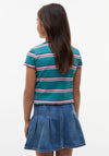Tommy Hilfiger Girl Stripe Short Sleeve Tee, Green