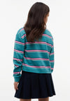 Tommy Hilfiger Girl Stripe Long Sleeve Rugby Polo, Green