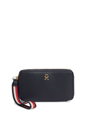 Tommy Hilfiger Logo Detail Zip Around Compact Wallet, Navy