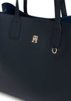 Tommy Hilfiger Icon Pebble Grain Large Satchel Bag, Navy