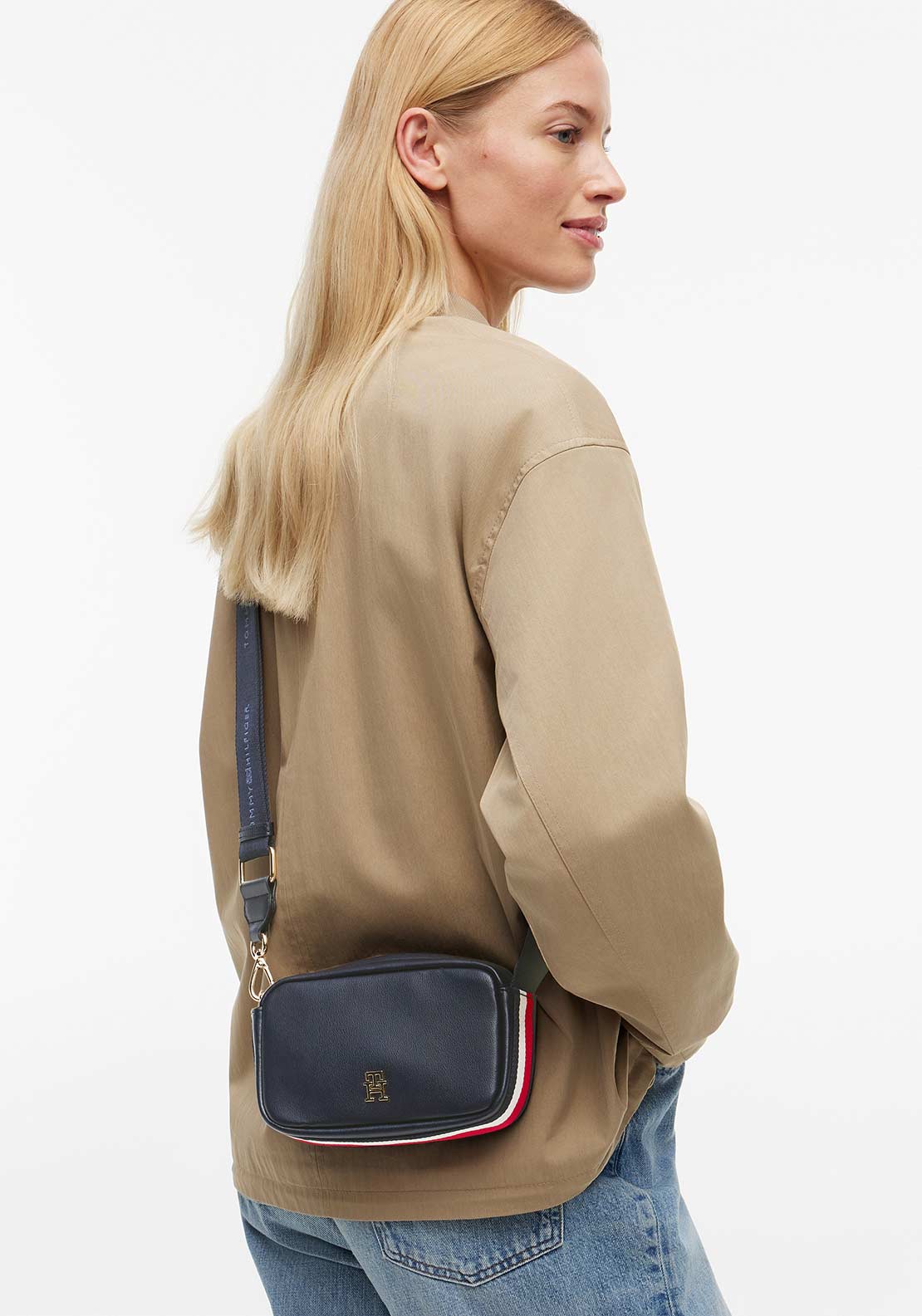 Tommy Hilfiger Logo Tape Crossbody Camera Bag, Navy