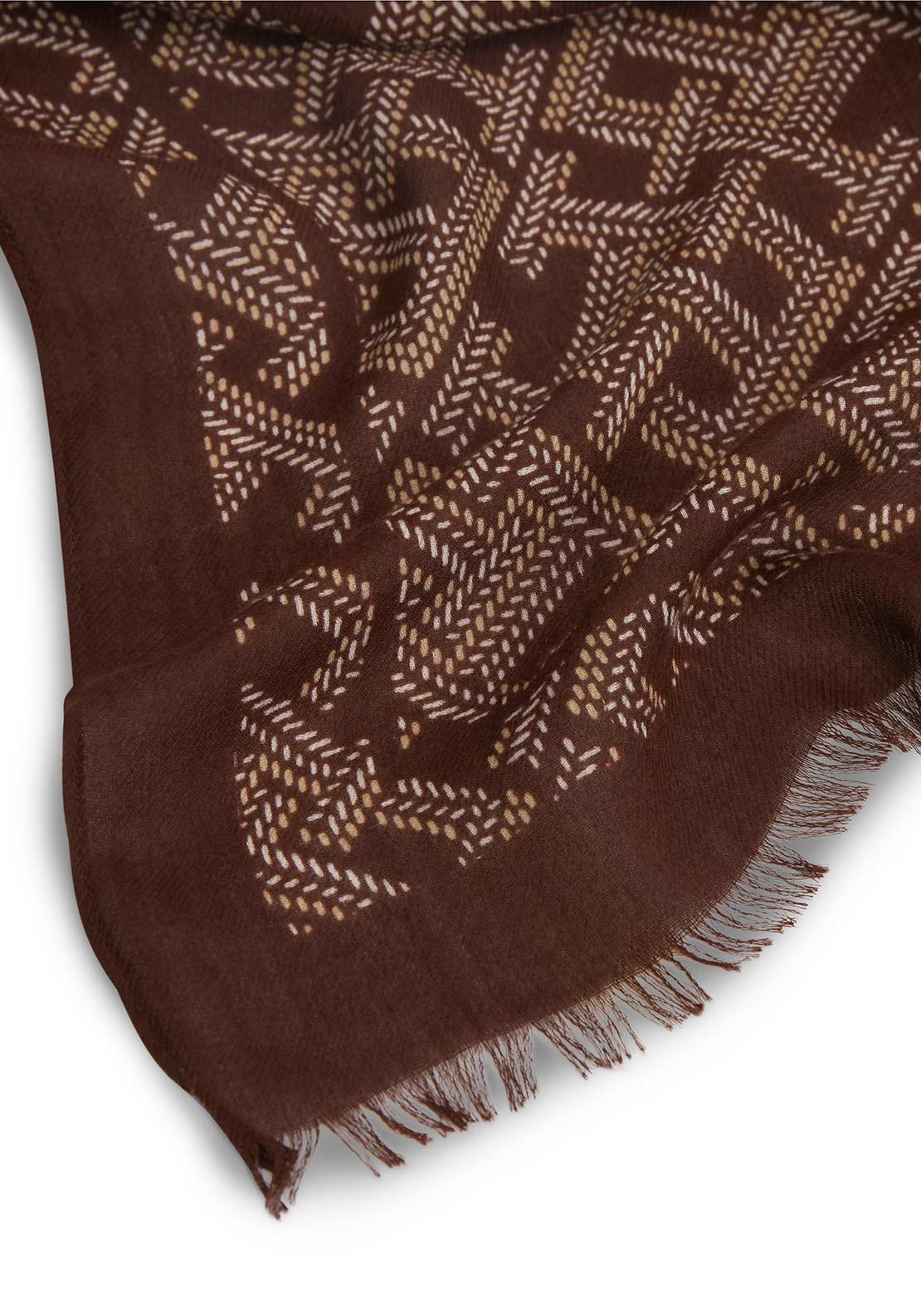 Tommy Hilfiger Monogram Logo Detail Scarf, Brown