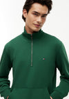 Tommy Hilfiger Essential Quarter Zip Sweatshirt, Street Green