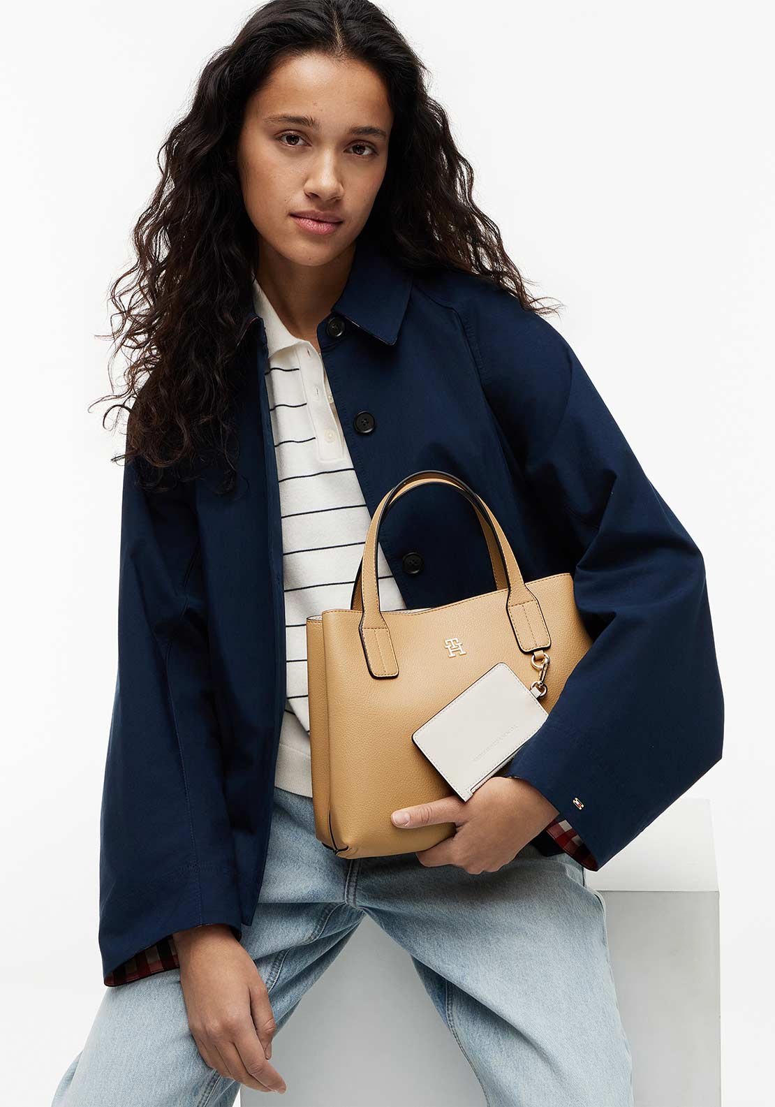 Tommy Hilfiger Icon Medium Satchel Bag, Beige