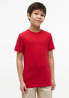 Tommy Hilfiger Boy Tape Detail Short Sleeve Tee, Red