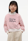 Tommy Hilfiger Girl Stripe Crew Neck Sweater, Pink