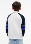 Tommy Hilfiger Boy Colour Block Long Sleeve Polo, White