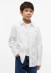Tommy Hilfiger Boy Poplin Long Sleeve Shirt, White