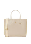Tommy Hilfiger Iconic Tommy Large Satchel Bag, White Clay