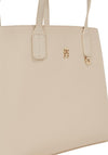Tommy Hilfiger Iconic Tommy Large Satchel Bag, White Clay