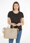 Tommy Hilfiger Iconic Tommy Large Satchel Bag, White Clay