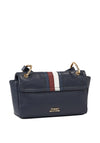 Tommy Hilfiger Pushlock Leather Signature Stripe Crossbody Bag, Navy