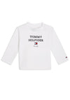 Tommy Hilfiger Baby Boy Logo Long Sleeve Top, White