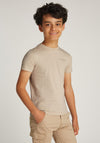 Tommy Hilfiger Boy Short Sleeve Logo Tee, Beige