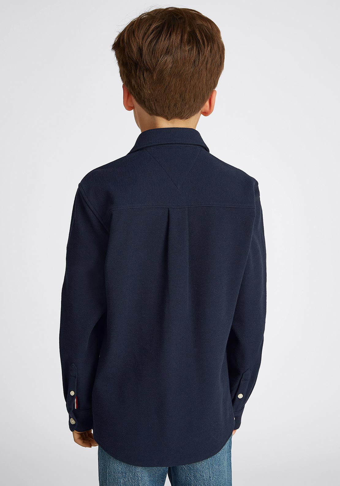 Tommy Hilfiger Boy Long Sleeve Waffle Shirt, Navy
