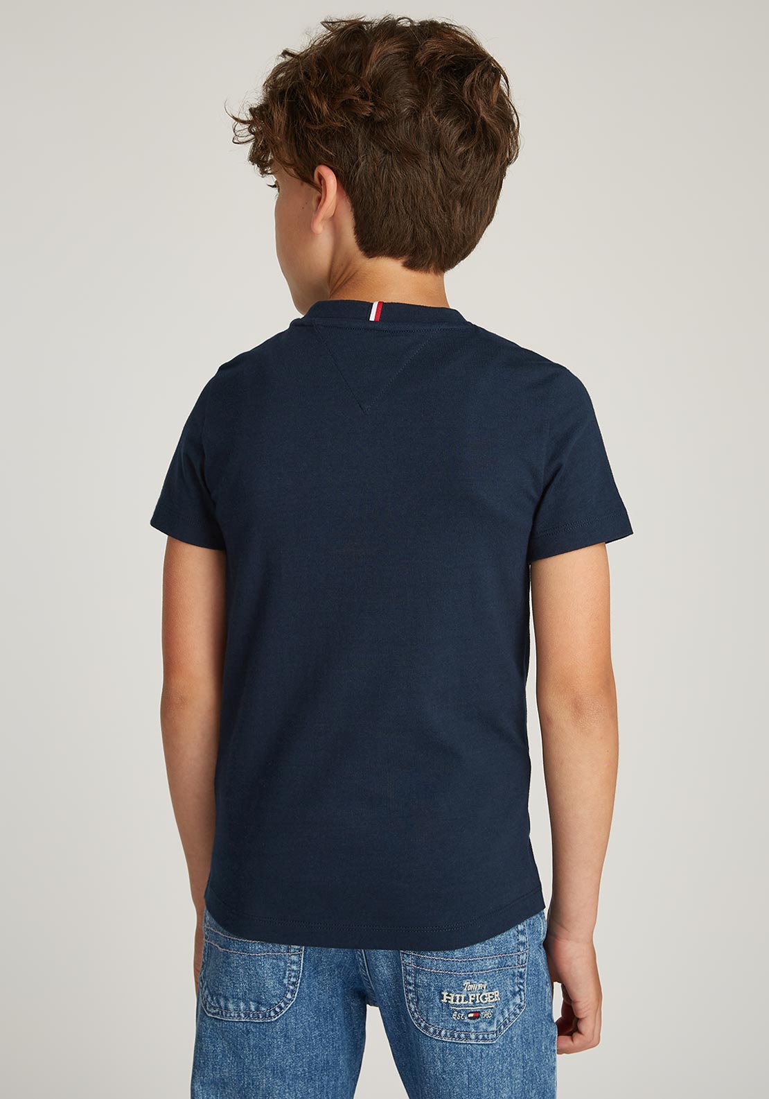 Tommy Hilfiger Boy Rib Short Sleeve Tee, Navy