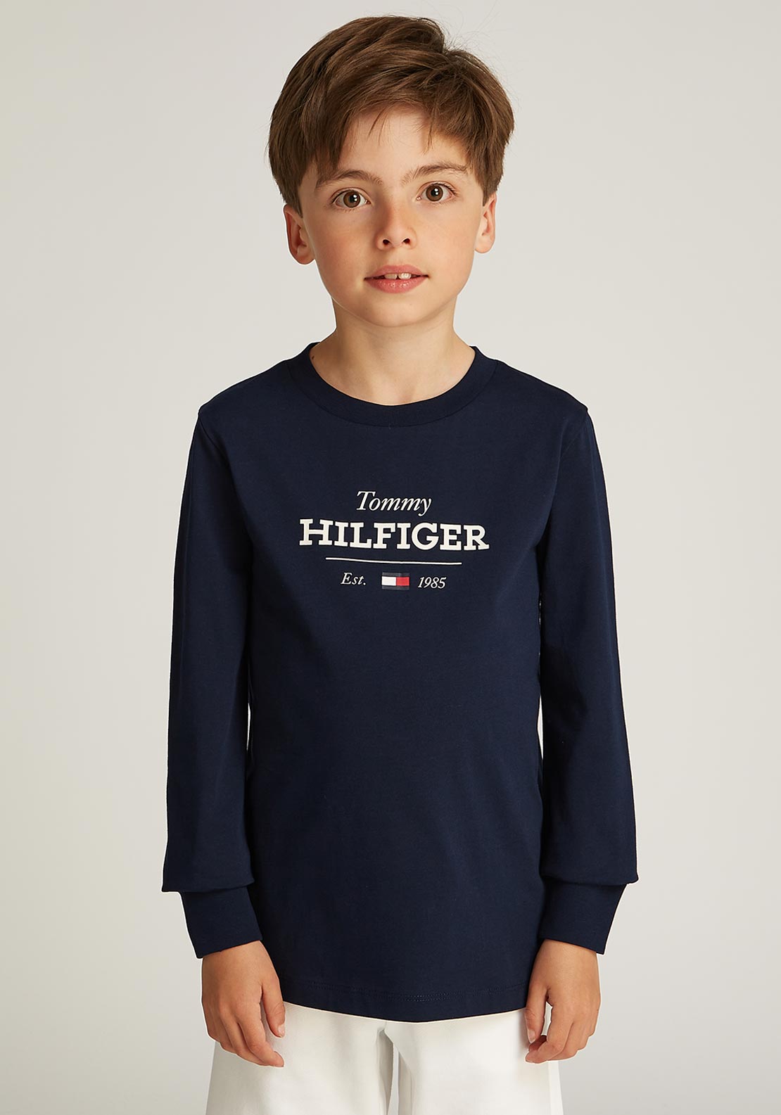 Tommy Hilfiger Boy Long Sleeve Monotype Top, Navy