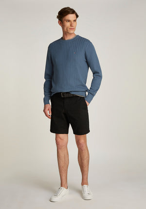 Tommy Hilfiger Herringbone Knit Crew Neck Sweater, Blue