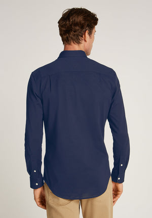 Tommy Hilfiger Flex Slim Fit Dobby Shirt, Carbon Navy