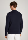 Tommy Hilfiger Herringbone Knit Crew Neck Sweater, Navy