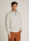 Tommy Hilfiger Essential Quarter Zip Sweatshirt, Heathered Oatmilk