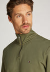Tommy Hilfiger Essential Half Zip Sweatshirt, Bottle Green