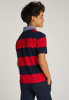 Tommy Hilfiger Boy Short Sleeve Stripe Polo, Red