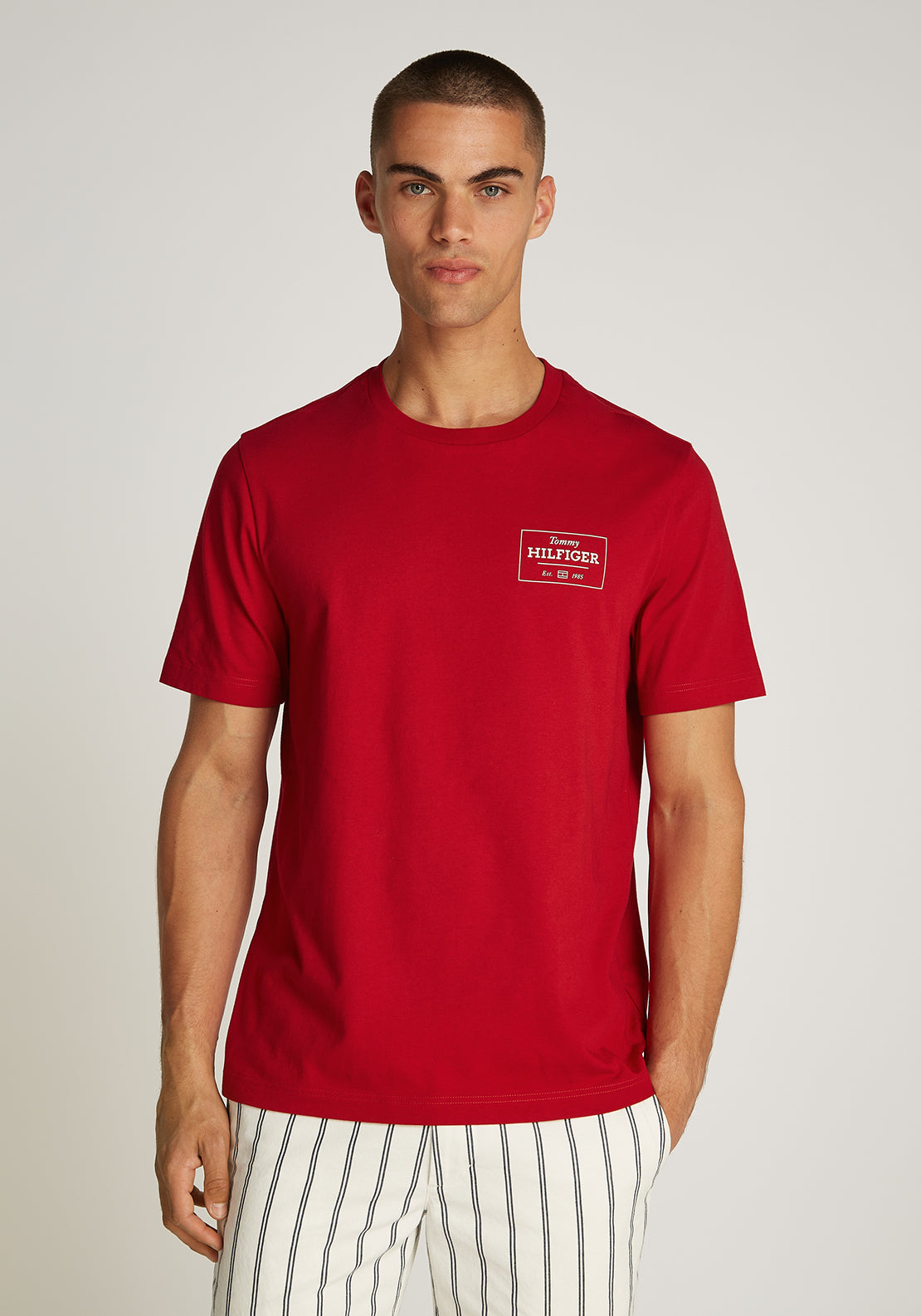 Tommy Hilfiger Monotype Printed Label T-Shirt, Medium Red