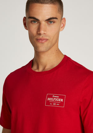 Tommy Hilfiger Monotype Printed Label T-Shirt, Medium Red