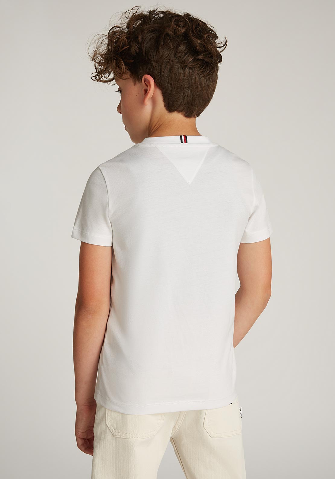 Tommy Hilfiger Boy Short Sleeve Logo Tee, White