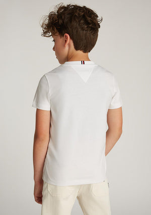 Tommy Hilfiger Boy Short Sleeve Logo Tee, White