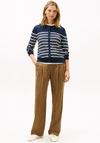 Tommy Hilfiger Womens Striped Fine Knit Cardigan, Navy