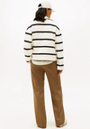 Tommy Hilfiger Womens Script Striped Sweatshirt, Cream