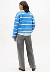 Tommy Hilfiger Womens Script Striped Sweatshirt, Blue