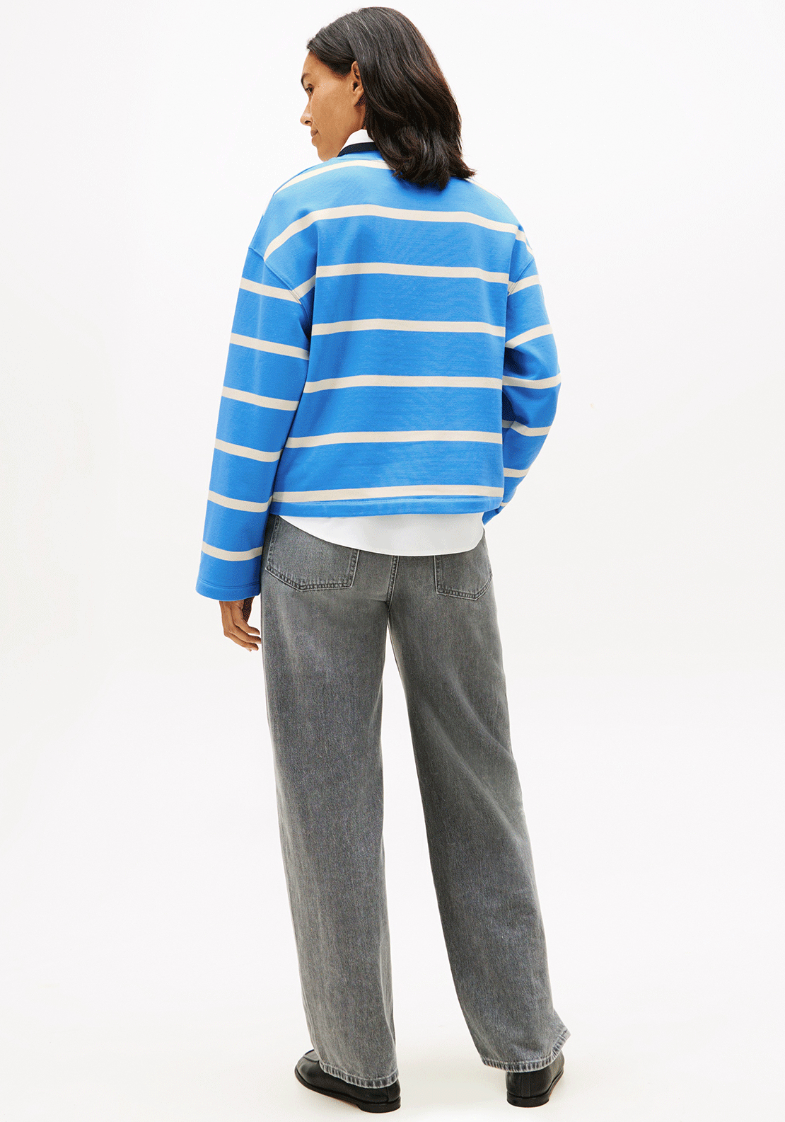 Tommy Hilfiger Womens Script Striped Sweatshirt, Blue