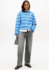 Tommy Hilfiger Womens Script Striped Sweatshirt, Blue