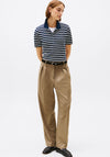 Tommy Hilfger Womens Stripe Pique Polo Shirt, Navy