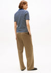 Tommy Hilfger Womens Stripe Pique Polo Shirt, Navy