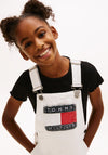 Tommy Hilfiger Girl Heritage Dungaree Dress, White