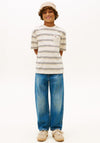 Tommy Hilfiger Boy Heather Stripe Short Sleeve Tee, Beige